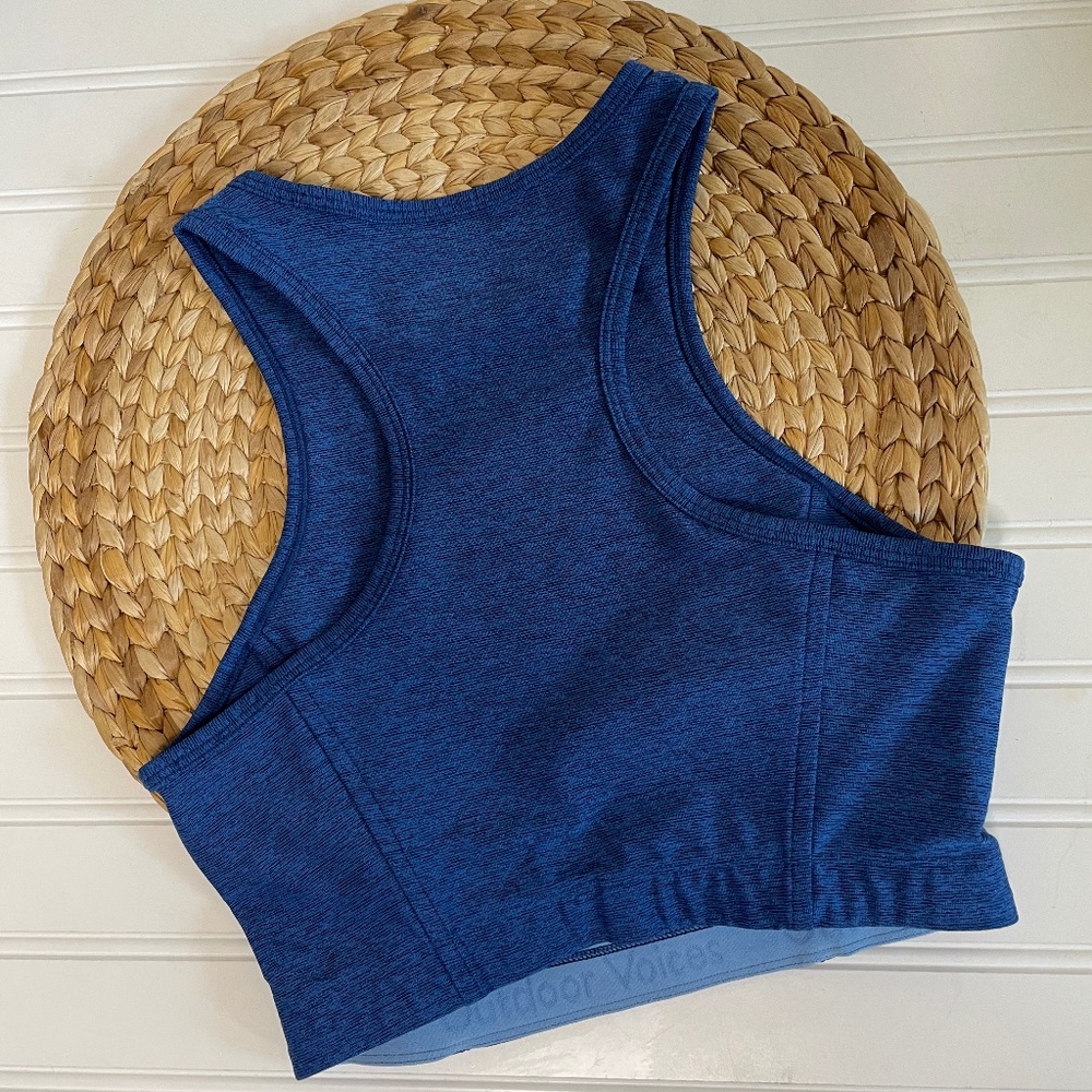 Outdoor Voices Athena Crop Top Sport Bra Blue - Picture 3 of 5